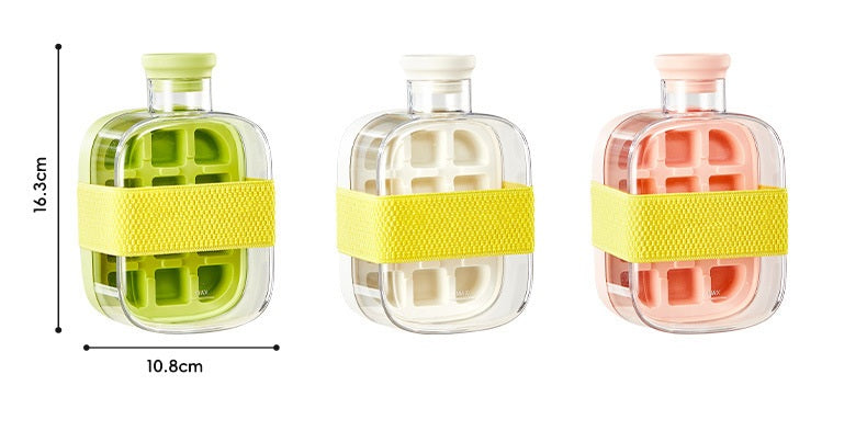 Sticlă pentru Gheață 2 în 1 cu Pai – Formă pentru 12 Cuburi, 500 ml