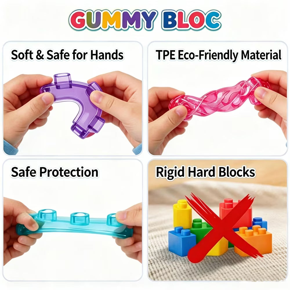Set 40 Piese de Construcție Moi și Flexibile pentru Copii – Joacă Silențioasă