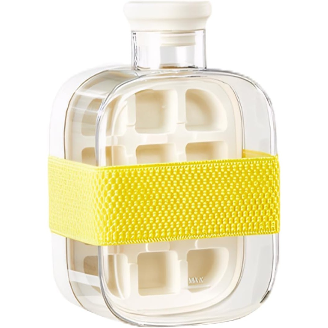 Sticlă pentru Gheață 2 în 1 cu Pai – Formă pentru 12 Cuburi, 500 ml