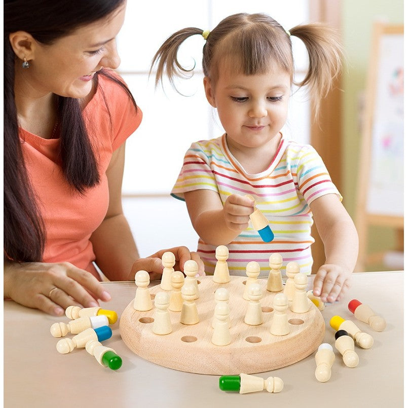 Joc de Memorie din Lemn pentru Toată Familia tip Montessori